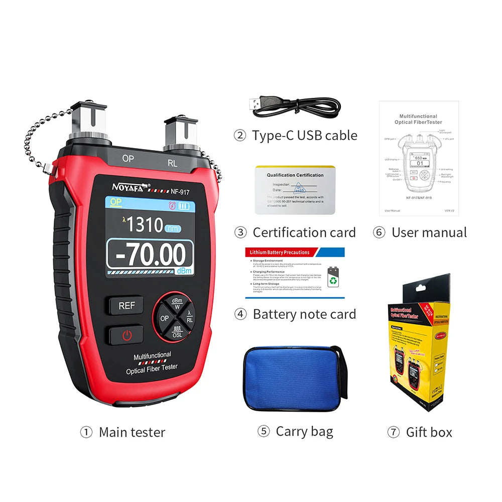 NOYAFA Optical Power Meter Fiber Optic Tester VFL REF